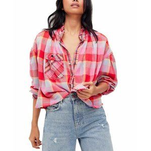 Free People Emily Plaid Top Size‎ S